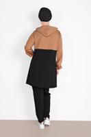 Tesettür giyim KAHVE CEP DETAYLI EŞOFMAN TAKIM T 1116