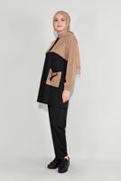 Tesettür giyim BEJ CEP DETAYLI EŞOFMAN TAKIM T 1116