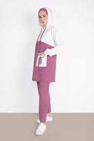 Tesettür giyim KREM CEP DETAYLI EŞOFMAN TAKIM T 1116