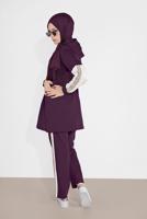 Tesettür giyim MOR KOLLARI ETNİK ŞERİT DESENLİ PANTOLONLU EŞOFMAN TAKIM 2026 