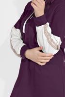 Tesettür giyim MOR KOLLARI ETNİK ŞERİT DESENLİ PANTOLONLU EŞOFMAN TAKIM 2026 