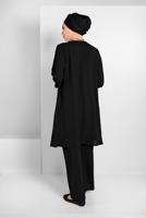 Vêtements hijab NOIR COSTUME RUCHÉ À FLUIDE 2113