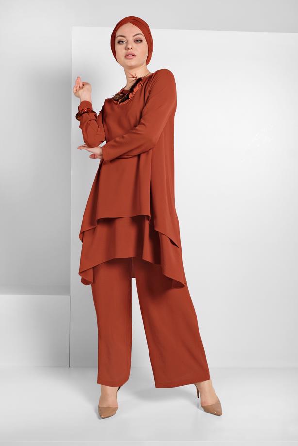 Vêtements hijab  RUFFLED FLOWING SUIT 2113  - TRENDTESETTÜR