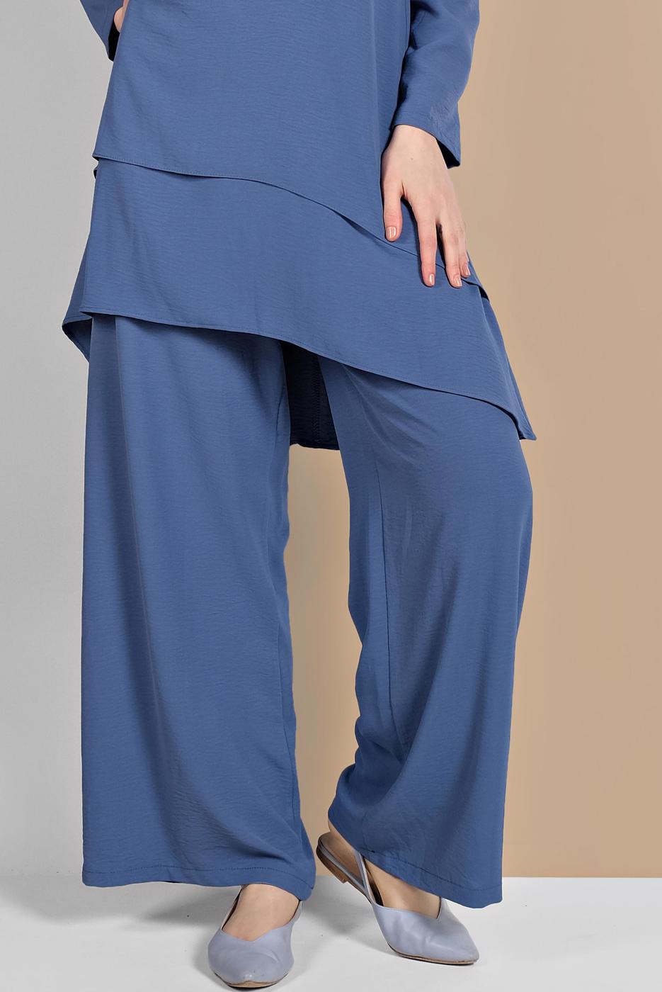 Vêtements hijab BLEU MARINE COSTUME RUCHÉ À FLUIDE 2113