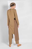 Tesettür giyim KAHVE PULLU TÜL DETAYLI İKİLİ PANTOLONLU TAKIM 2255