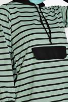 Tesettür giyim YEŞİL ÇİZGİLİ KAPÜŞONLU EŞOFMAN TAKIM 2426