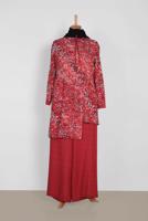 Vêtements hijab ROUGE ALVINA COSTUME IMPRIMÉ FLEURI 2869