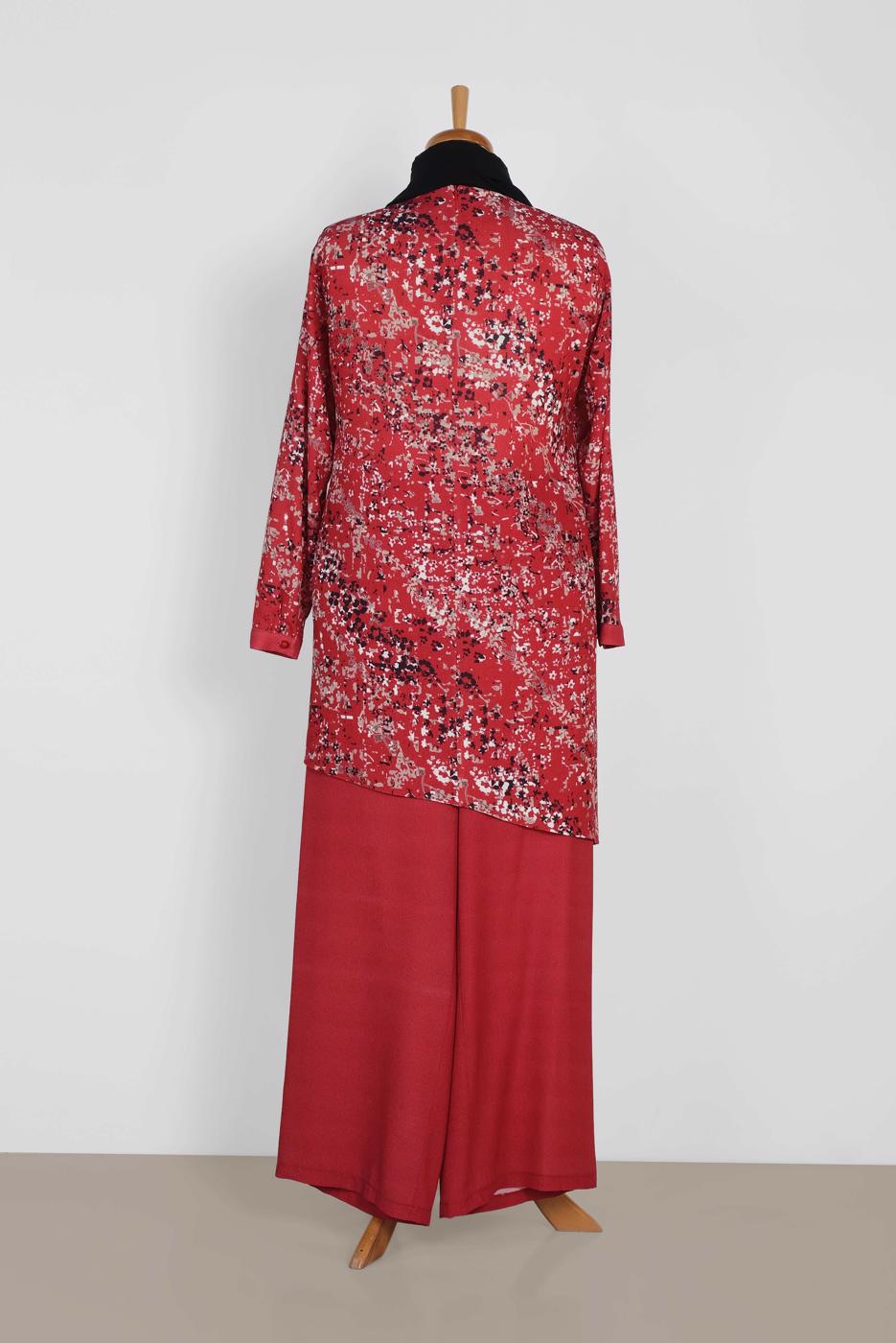 Vêtements hijab ROUGE ALVINA COSTUME IMPRIMÉ FLEURI 2869