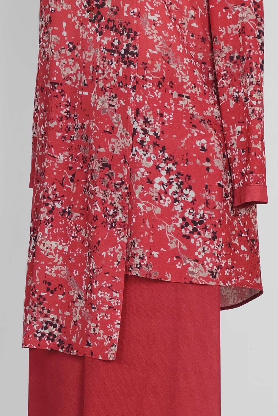 Vêtements hijab ROUGE ALVINA COSTUME IMPRIMÉ FLEURI 2869