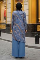 Hijab clothing NAVY BLUE ALVINA FLORAL PATTERNED PANTSUIT T 2869