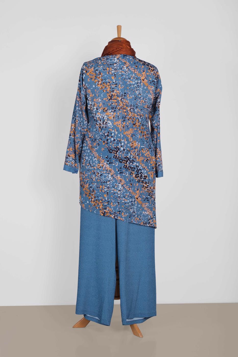 Vêtements hijab BLEU MARINE ALVINA COSTUME IMPRIMÉ FLEURI 2869