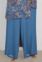 Tesettür giyim LACİVERT ÇİÇEK DESENLİ ASİMETRİK PANTOLONLU TAKIM 2869