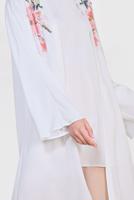 Tesettür giyim KREM ALVİNA ÇİÇEK DESENİ DETAYLI 3&prime;LÜ PANTLONLU TAKIM 3528