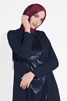 Tesettür giyim LACİVERT ALVİNA İKİLİ PANTOLONLU TAKIM T 3537