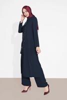 Tesettür giyim LACİVERT ALVİNA İKİLİ PANTOLONLU TAKIM T 3537