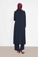 Tesettür giyim LACİVERT ALVİNA İKİLİ PANTOLONLU TAKIM T 3537