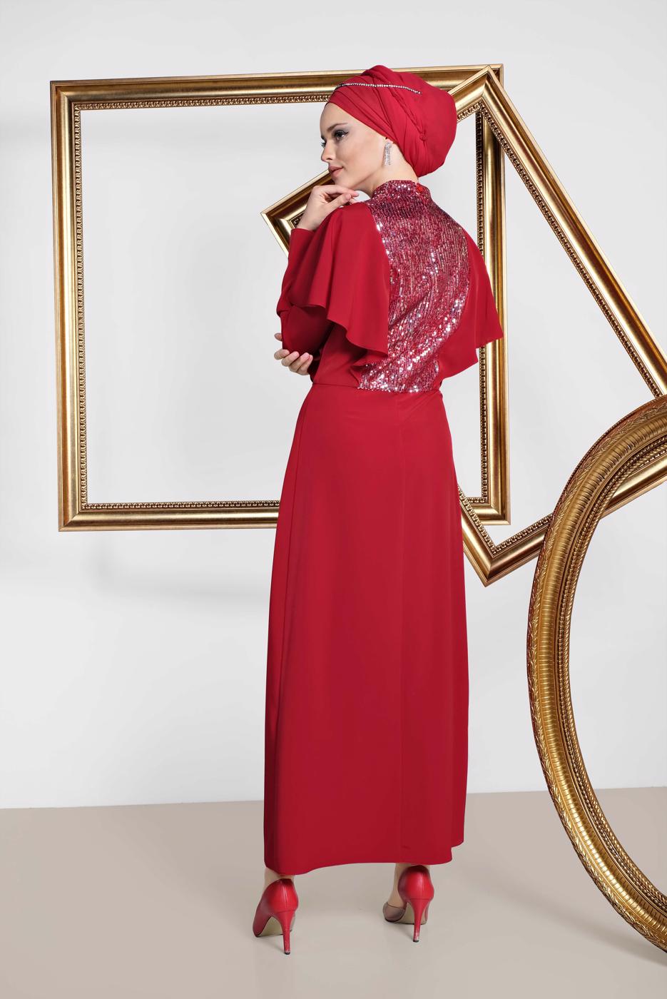 Vêtements hijab ROUGE BORDEAUX TAILLEUR À COL MAO T 3544