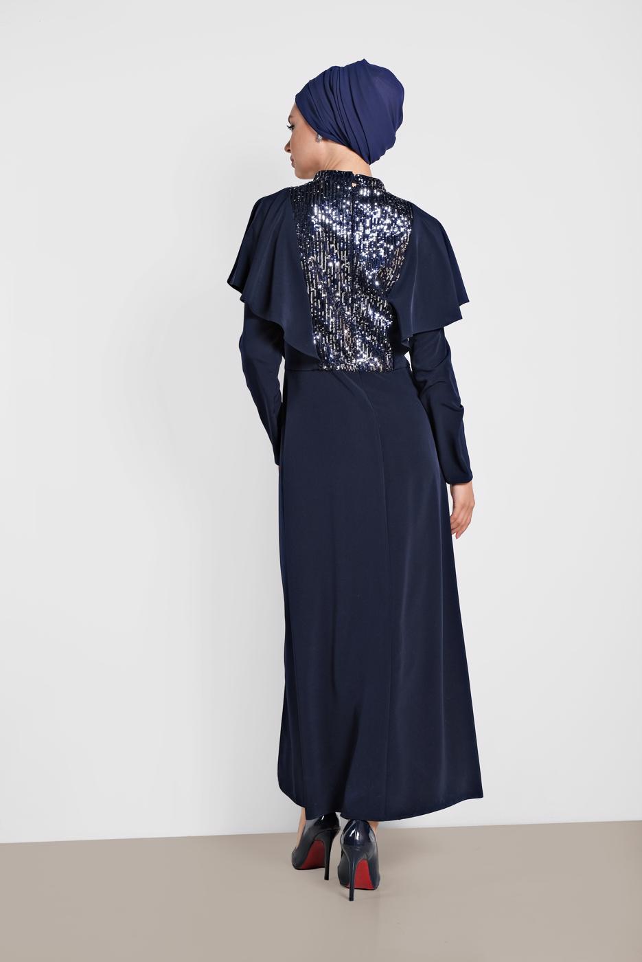 Vêtements hijab BLEU MARINE TAILLEUR À COL MAO T 3544