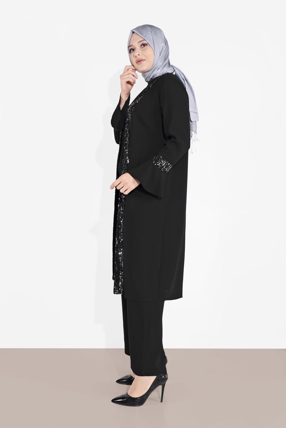 Vêtements hijab NOIR ALVINA COSTUME À SEQUINS 3546 