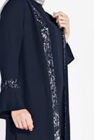 Tesettür giyim LACİVERT ALVİNA PUL PAYET 3′LÜ PANTOLONLU TAKIM  3546 