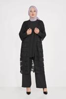 Vêtements hijab NOIR T 3547 ALVİNA DANTEL 1221 3′LÜ PANT.TAKIM