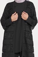 Vêtements hijab NOIR T 3547 ALVİNA DANTEL 1221 3′LÜ PANT.TAKIM
