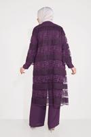 Vêtements hijab PRUNE T 3547 ALVİNA DANTEL 1221 3′LÜ PANT.TAKIM