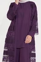 Vêtements hijab PRUNE T 3547 ALVİNA DANTEL 1221 3′LÜ PANT.TAKIM