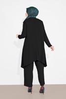 Tesettür giyim SİYAH PUL PAYET DETAYLI 3′LÜ PANTOLONLU TAKIM 3549