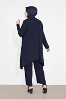 Tesettür giyim LACİVERT PUL PAYET DETAYLI 3′LÜ PANTOLONLU TAKIM 3549