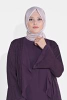 Vêtements hijab POURPRE COSTUME EN BRILLANT À CÔTELÉ 3573
