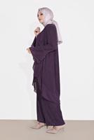 Vêtements hijab POURPRE COSTUME EN BRILLANT À CÔTELÉ 3573