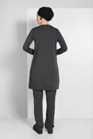 Tesettür giyim GRİ PAMUKLU TAŞ DETAYLI EŞOFMAN TAKIMI 3719