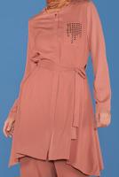 Tesettür giyim KAHVE ALVİNA İKİLİ PANTOLON TAKIMI T 40792 