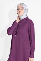Tesettür giyim MOR İNCİ DETAYLI KAPÜŞONLU EŞOFMAN TAKIM 4126