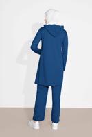 Tesettür giyim YEŞİL İNCİ DETAYLI KAPÜŞONLU EŞOFMAN TAKIM 4126