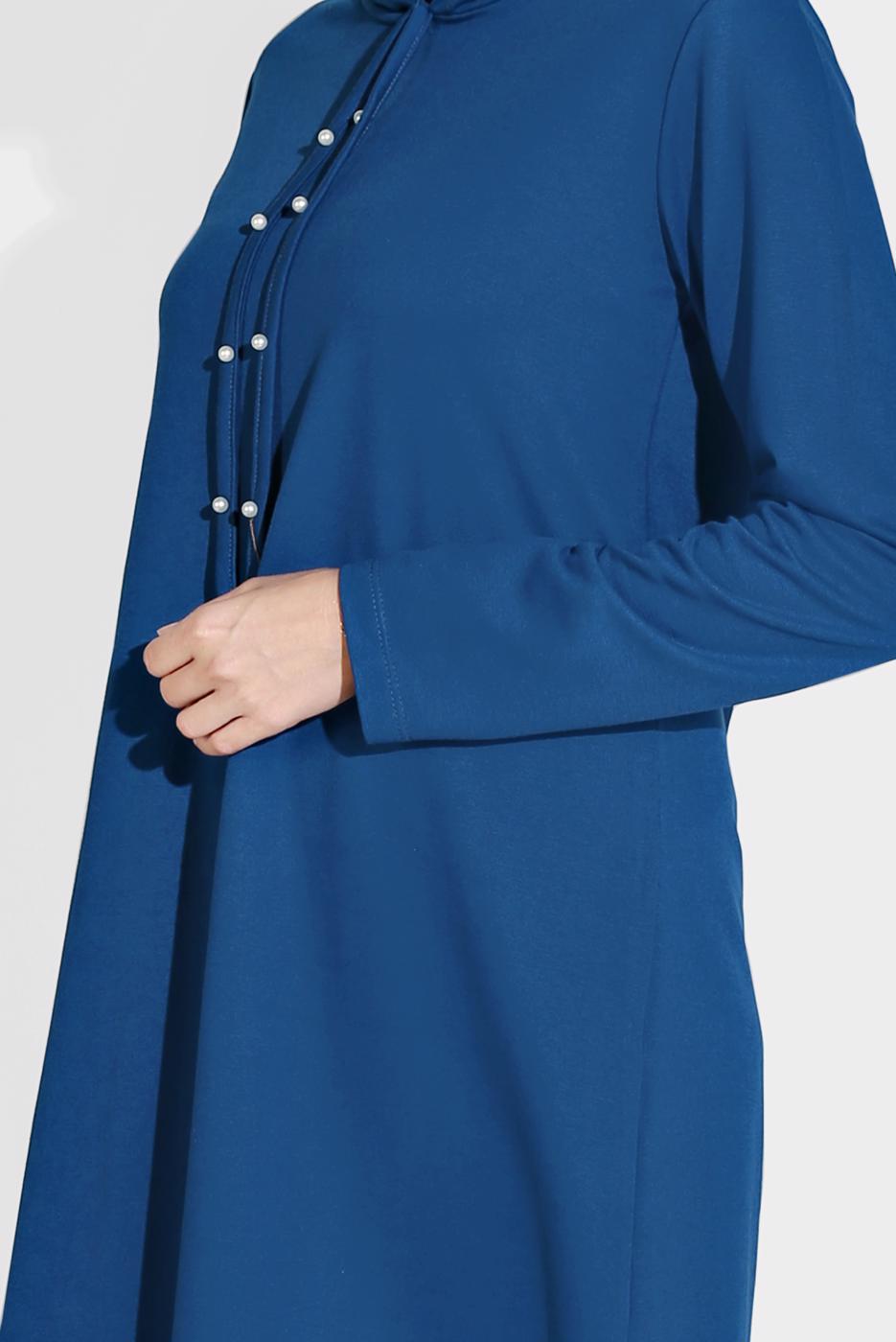 Tesettür giyim YEŞİL İNCİ DETAYLI KAPÜŞONLU EŞOFMAN TAKIM 4126