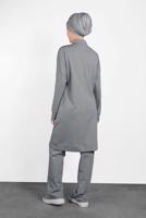 Tesettür giyim GRİ ALVİNA PUL PAYET İŞLEMELİ 2&prime;Lİ PANTOLONLU TAKIM 4276