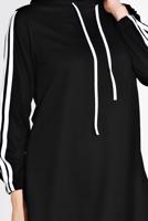 Tesettür giyim SİYAH ŞERİT DETAYLI İKİLİ PANTOLON TAKIM 4916