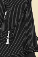 Tesettür giyim SİYAH ASİMETRİK KESİM ÇİZGİLİ PANTOLONLU TAKIM 5335 