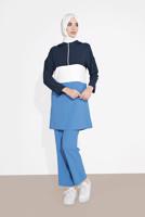 Tesettür giyim LACİVERT PAMUKLU FERMUARLI PANTOLONLU EŞOFMAN TAKIM 5552 