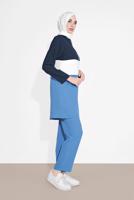 Tesettür giyim LACİVERT PAMUKLU FERMUARLI PANTOLONLU EŞOFMAN TAKIM 5552 