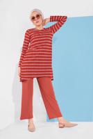 Hijab clothing ORANGE PRINTED SUIT 7116 