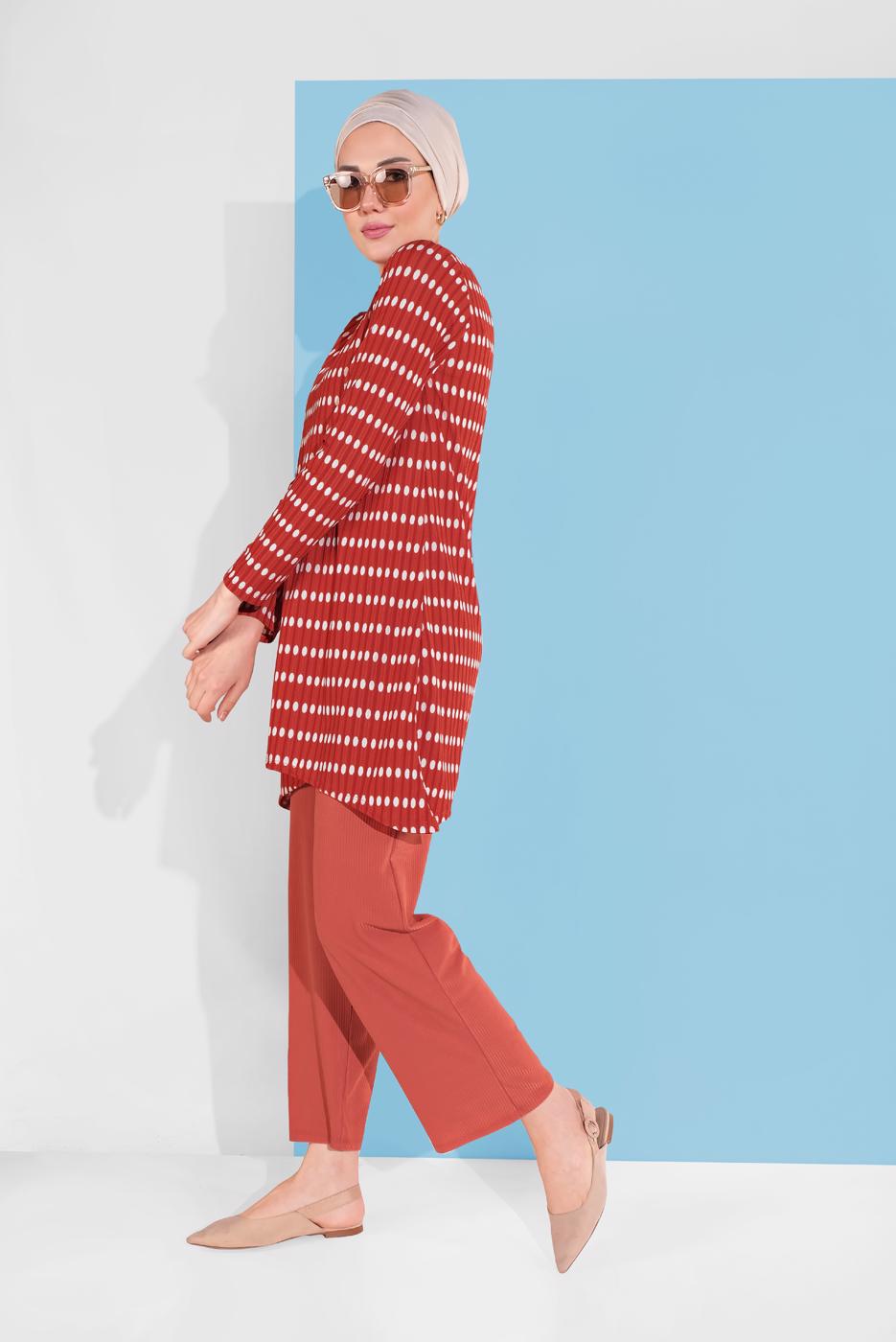 Hijab clothing ORANGE PRINTED SUIT 7116 