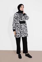 Tesettür giyim KREM İKİLİ PANTOLONLU TAKIM T 8126