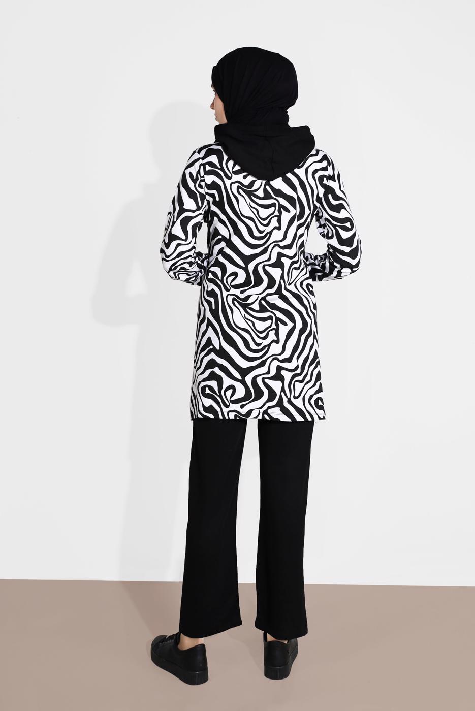 Tesettür giyim KREM İKİLİ PANTOLONLU TAKIM T 8126