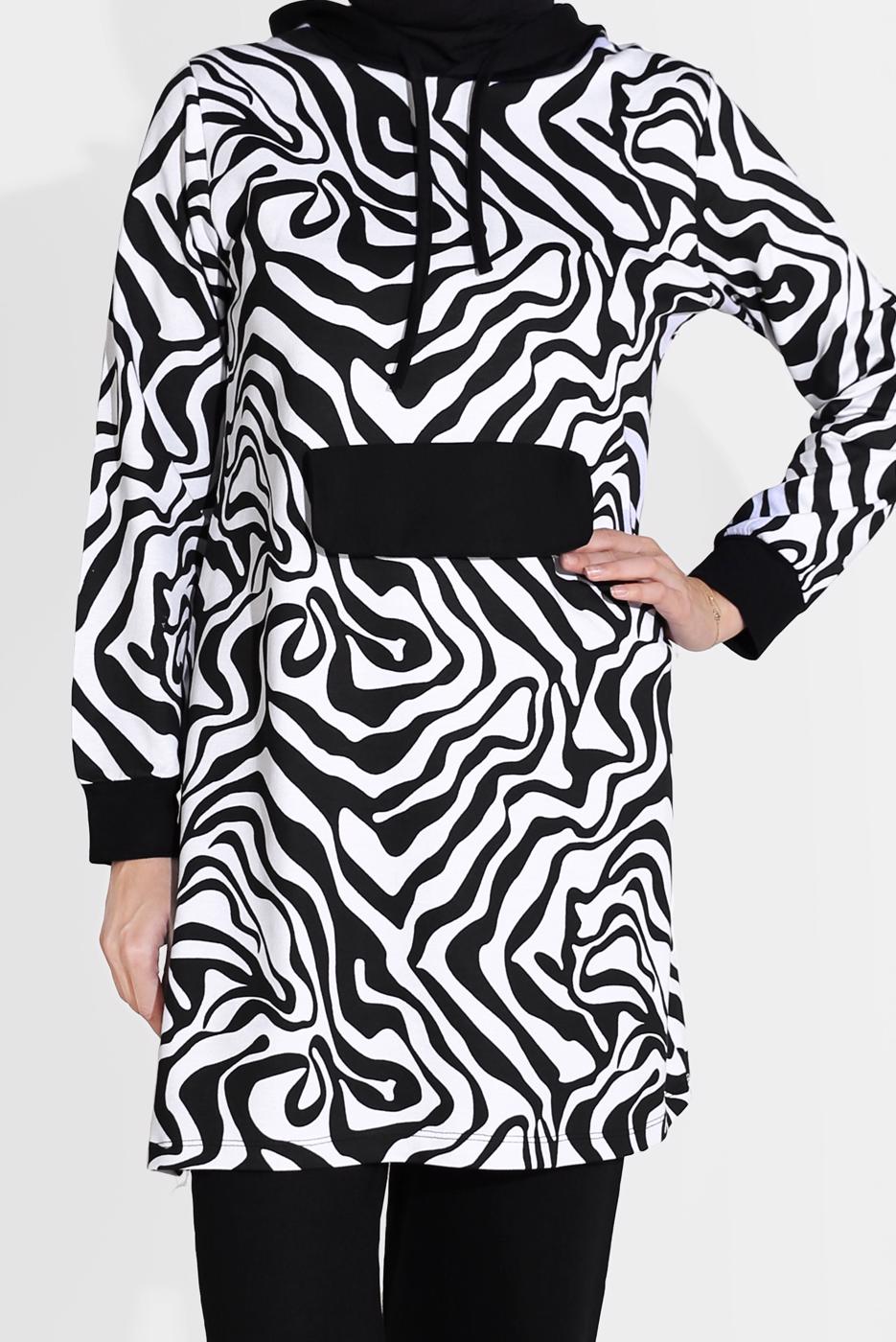 Tesettür giyim KREM İKİLİ PANTOLONLU TAKIM T 8126