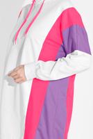 Tesettür giyim KREM İKİ RENK KAPÜŞONLU EŞOFMAN TAKIM 8606