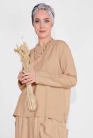 Hijab clothing ECRU ELASTIC-WAIST TRACKSUIT 9104 