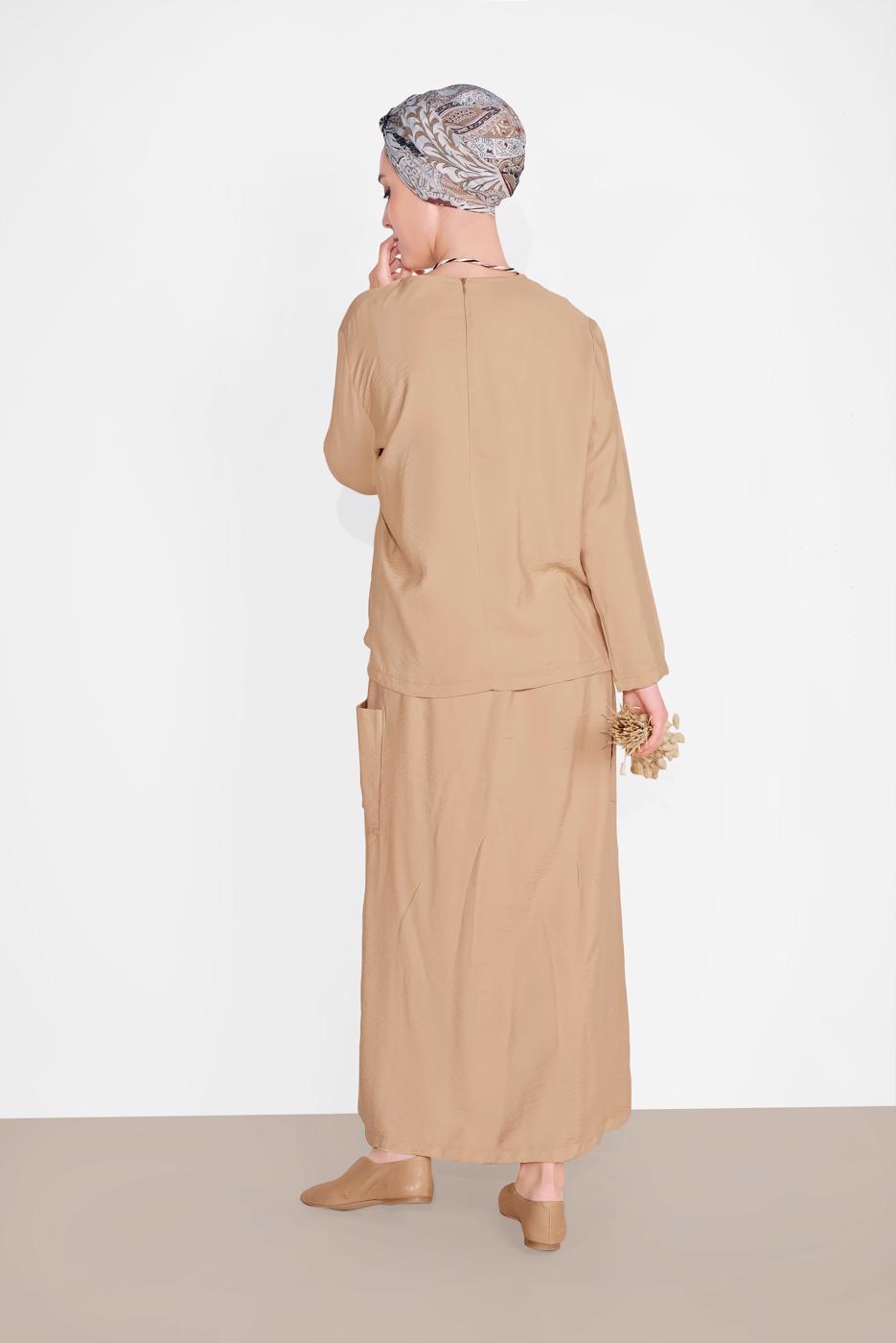 Hijab clothing ECRU ELASTIC-WAIST TRACKSUIT 9104 